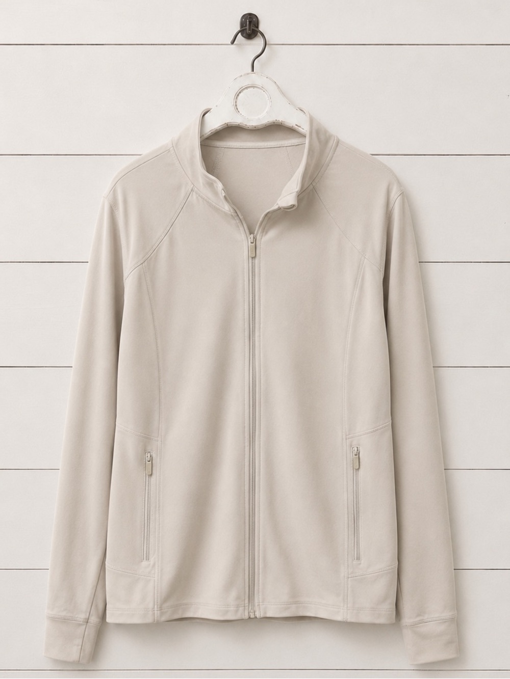 NWT RBX Women's Neutral Zip-Up Jacket in Light Beige